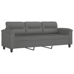 Casa si Gradina - Mobilier - Canapele si coltare - Canapele - Canapea cu 3 locuri si perne, gri inchis, 180 cm, microfibra - Infinity.ro