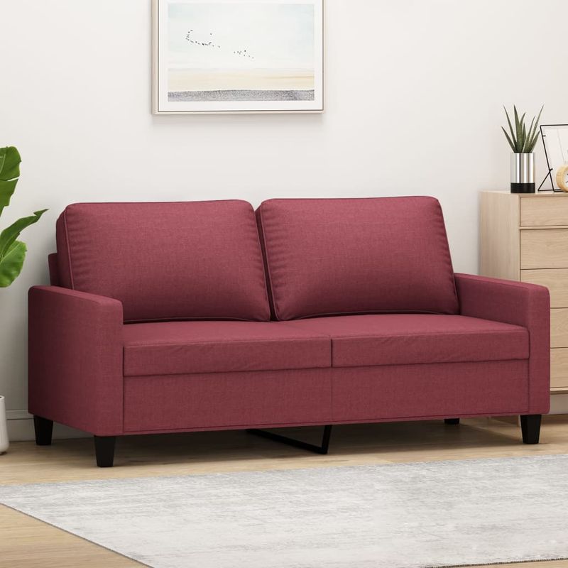 Casa si Gradina - Mobilier - Canapele si coltare - Canapele - Canapea cu 2 locuri, rosu vin, 140 cm, material textil - Infinity.ro