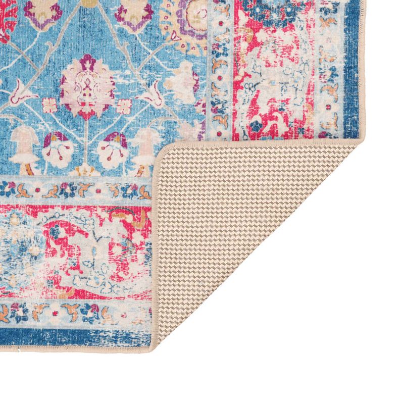 Casa si Gradina - Textile si covoare - Covoare - Covoare casa - Covor lavabil, multicolor, 80x300 cm, anti-alunecare, albastru și roz - Infinity.ro