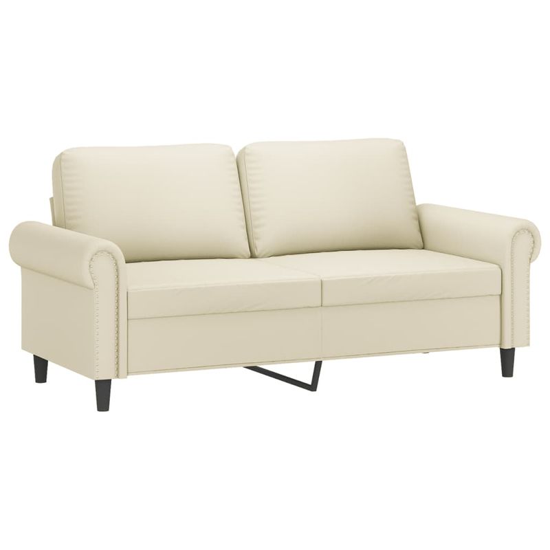 Casa si Gradina - Mobilier - Seturi de mobilier - Seturi living - Set de canapele cu perne, 2 piese, crem, piele ecologica - Infinity.ro