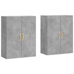 Casa si Gradina - Mobilier - Comode si corpuri - Comode - Dulap cu montaj pe perete, 2 buc, gri beton, 69,5x34x90 cm, model auriu model frunză - Infinity.ro