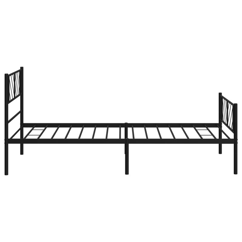 Casa si Gradina - Mobilier - Paturi si accesorii - Paturi - Cadru pat metalic cu tablii de cap/picioare, negru, 75x190 cm - Infinity.ro