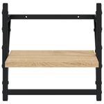 Casa si Gradina - Mobilier - Biblioteci si rafturi - Rafturi - Rafturi de perete cu bare, 2 buc, stejar sonoma, 30x25x30 cm - Infinity.ro