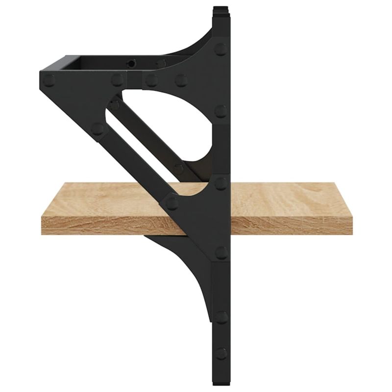 Casa si Gradina - Mobilier - Biblioteci si rafturi - Rafturi - Rafturi de perete cu bare, 2 buc, stejar sonoma, 30x25x30 cm - Infinity.ro