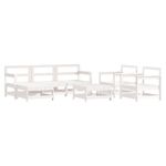 Casa si Gradina - Gradina si terasa - Mobilier exterior - Seturi mobila gradina - Set mobilier de gradina, 7 piese, alb, lemn masiv de pin - Infinity.ro