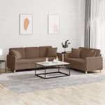 Casa si Gradina - Mobilier - Seturi de mobilier - Seturi living - Set de canapele cu perne, 2 piese, maro, textil - Infinity.ro