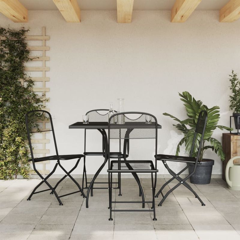 Casa si Gradina - Gradina si terasa - Mobilier exterior - Seturi mobila gradina - Set de masa pentru gradina, 5 piese, plasa metalica antracit - Infinity.ro