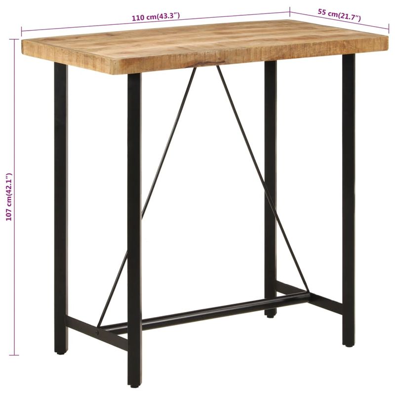 Casa si Gradina - Mobilier - Mese si birouri - Mese bucatarie si dining - Masa de bar, 110x55x107 cm, lemn masiv de mango si fier - Infinity.ro