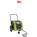 Petshop - Accesorii petshop - Culcusuri si custi - Genti si articole transport - Remorca bicicleta animale companie, verde/negru, oxford/fier - Infinity.ro