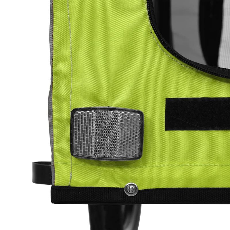 Petshop - Accesorii petshop - Culcusuri si custi - Genti si articole transport - Remorca bicicleta animale companie, verde/negru, oxford/fier - Infinity.ro