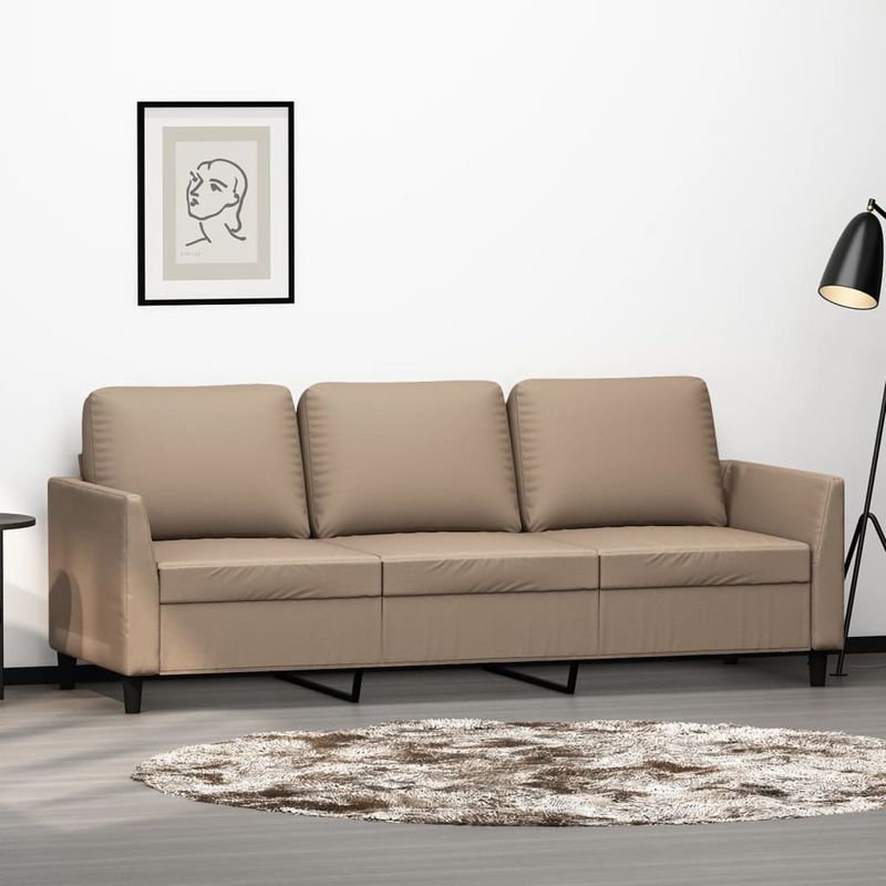 Casa si Gradina - Mobilier - Canapele si coltare - Canapele - Canapea cu 3 locuri, cappuccino, 180 cm, piele ecologica - Infinity.ro