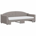 Casa si Gradina - Mobilier - Paturi si accesorii - Paturi - Pat de zi cu extensie si saltele, gri taupe, 80x200 cm, textil - Infinity.ro