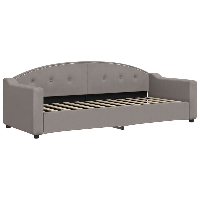 Casa si Gradina - Mobilier - Paturi si accesorii - Paturi - Pat de zi cu extensie si saltele, gri taupe, 80x200 cm, textil - Infinity.ro