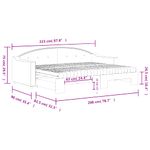 Casa si Gradina - Mobilier - Paturi si accesorii - Paturi - Pat de zi cu extensie si saltele, gri taupe, 80x200 cm, textil - Infinity.ro