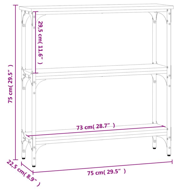 Casa si Gradina - Mobilier - Comode si corpuri - Console - Masa consola, negru, 75x22,5x75 cm, lemn prelucrat - Infinity.ro