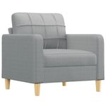 Casa si Gradina - Mobilier - Scaune si fotolii - Fotolii - Fotoliu canapea cu taburet, gri deschis, 60 cm, textil - Infinity.ro
