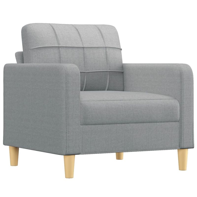 Casa si Gradina - Mobilier - Scaune si fotolii - Fotolii - Fotoliu canapea cu taburet, gri deschis, 60 cm, textil - Infinity.ro
