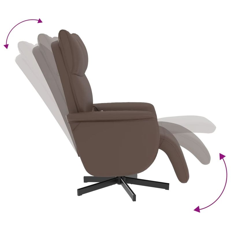 Ingrijire personala si Cosmetice - Sanatate si wellness - Articole wellness - Fotolii de masaj - Fotoliu de masaj rabatabil cu suport picioare, maro, piele eco - Infinity.ro