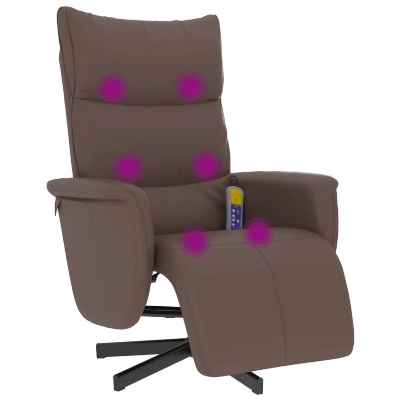 Ingrijire personala si Cosmetice - Sanatate si wellness - Articole wellness - Fotolii de masaj - Fotoliu de masaj rabatabil cu suport picioare, maro, piele eco - Infinity.ro