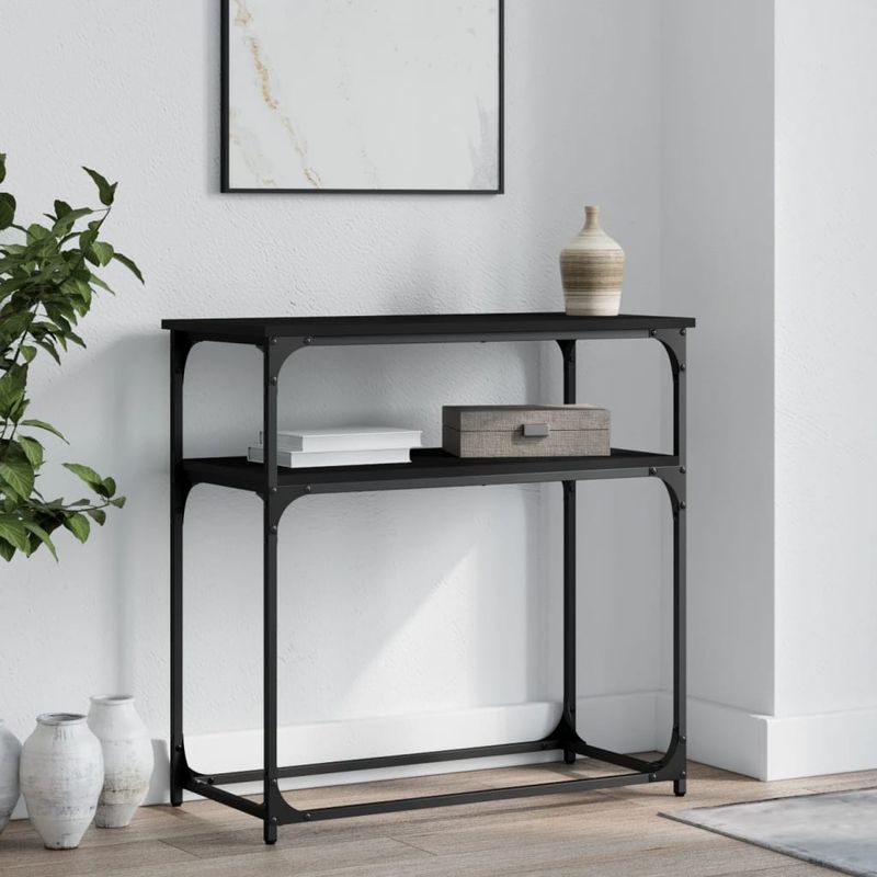Casa si Gradina - Mobilier - Comode si corpuri - Console - Masa consola, negru, 75x35,5x75 cm, lemn prelucrat - Infinity.ro