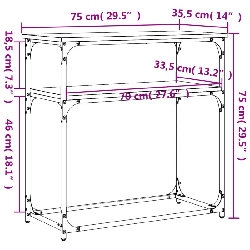 Casa si Gradina - Mobilier - Comode si corpuri - Console - Masa consola, negru, 75x35,5x75 cm, lemn prelucrat - Infinity.ro