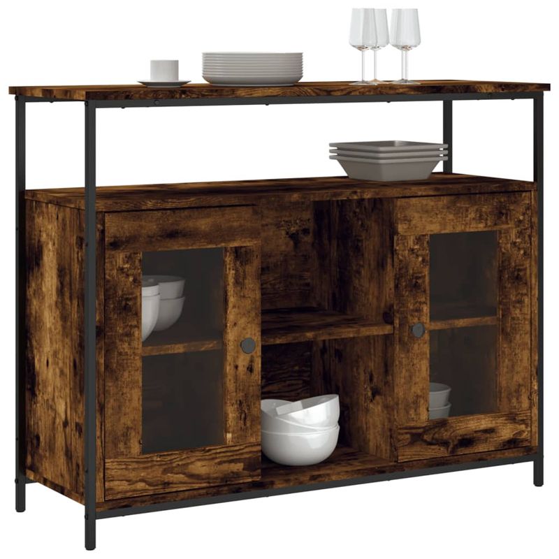 Casa si Gradina - Mobilier - Comode si corpuri - Comode - Servanta, stejar fumuriu, 100x35x80 cm, lemn prelucrat - Infinity.ro