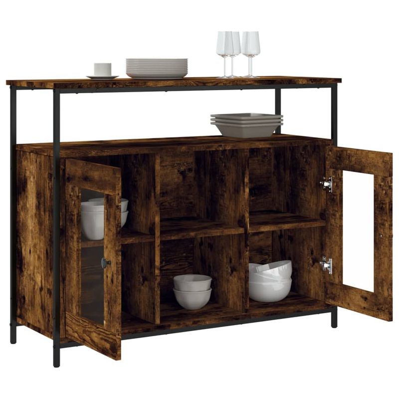 Casa si Gradina - Mobilier - Comode si corpuri - Comode - Servanta, stejar fumuriu, 100x35x80 cm, lemn prelucrat - Infinity.ro