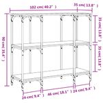 Casa si Gradina - Mobilier - Comode si corpuri - Console - Masuta consola, stejar maro, 102x35x90 cm, lemn prelucrat - Infinity.ro