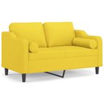 Casa si Gradina - Mobilier - Canapele si coltare - Canapele - Canapea cu 2 locuri cu pernute, galben deschis, 120 cm, textil - Infinity.ro
