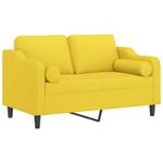 Casa si Gradina - Mobilier - Canapele si coltare - Canapele - Canapea cu 2 locuri cu pernute, galben deschis, 120 cm, textil - Infinity.ro