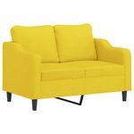 Casa si Gradina - Mobilier - Canapele si coltare - Canapele - Canapea cu 2 locuri cu pernute, galben deschis, 120 cm, textil - Infinity.ro