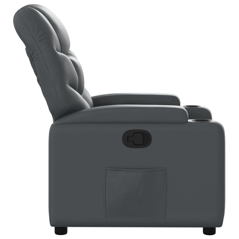 Casa si Gradina - Mobilier - Scaune si fotolii - Fotolii - Fotoliu rabatabil, gri, piele ecologica - Infinity.ro