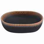 Casa si Gradina - Sanitare - Lavoar baie si accesorii - Lavoare si piedestale - Lavoar de blat, negru si portocaliu, 47x33x13cm, ceramica, oval - Infinity.ro