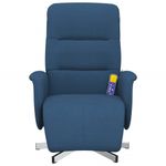 Ingrijire personala si Cosmetice - Sanatate si wellness - Articole wellness - Fotolii de masaj - Fotoliu de masaj rabatabil cu suport picioare, albastru, textil - Infinity.ro