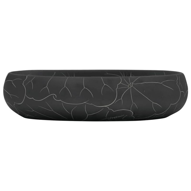 Casa si Gradina - Sanitare - Lavoar baie si accesorii - Lavoare si piedestale - Lavoar de blat, negru, 59x40x15 cm, ceramica, oval - Infinity.ro