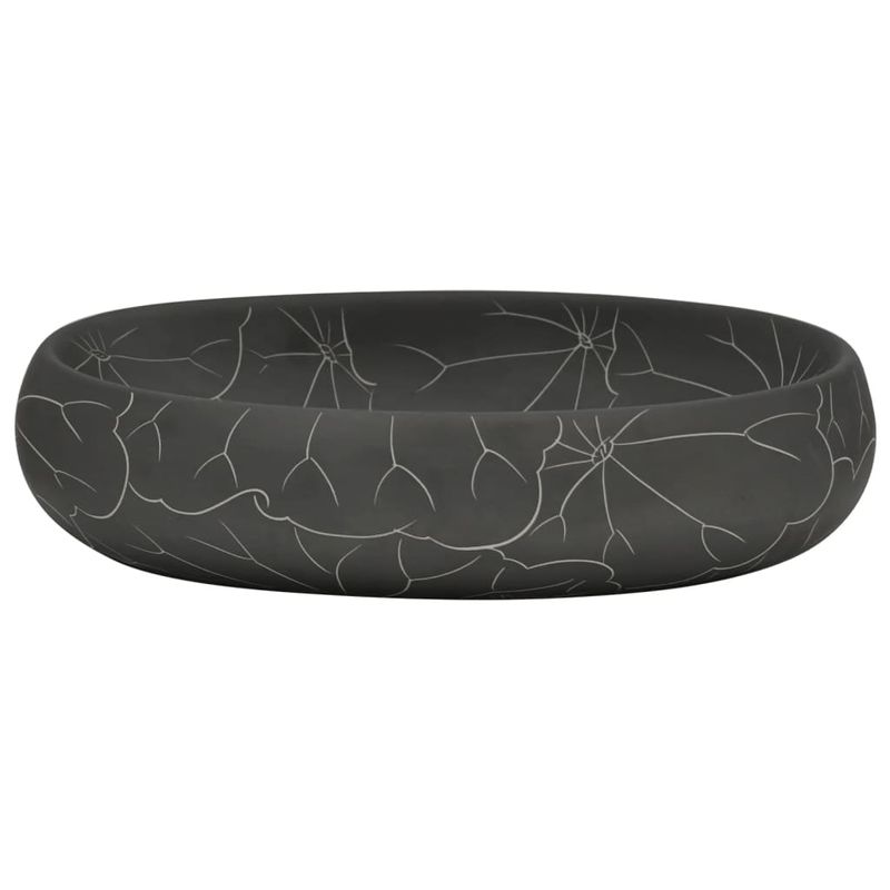 Casa si Gradina - Sanitare - Lavoar baie si accesorii - Lavoare si piedestale - Lavoar de blat, negru, 59x40x15 cm, ceramica, oval - Infinity.ro