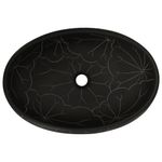Casa si Gradina - Sanitare - Lavoar baie si accesorii - Lavoare si piedestale - Lavoar de blat, negru, 59x40x15 cm, ceramica, oval - Infinity.ro