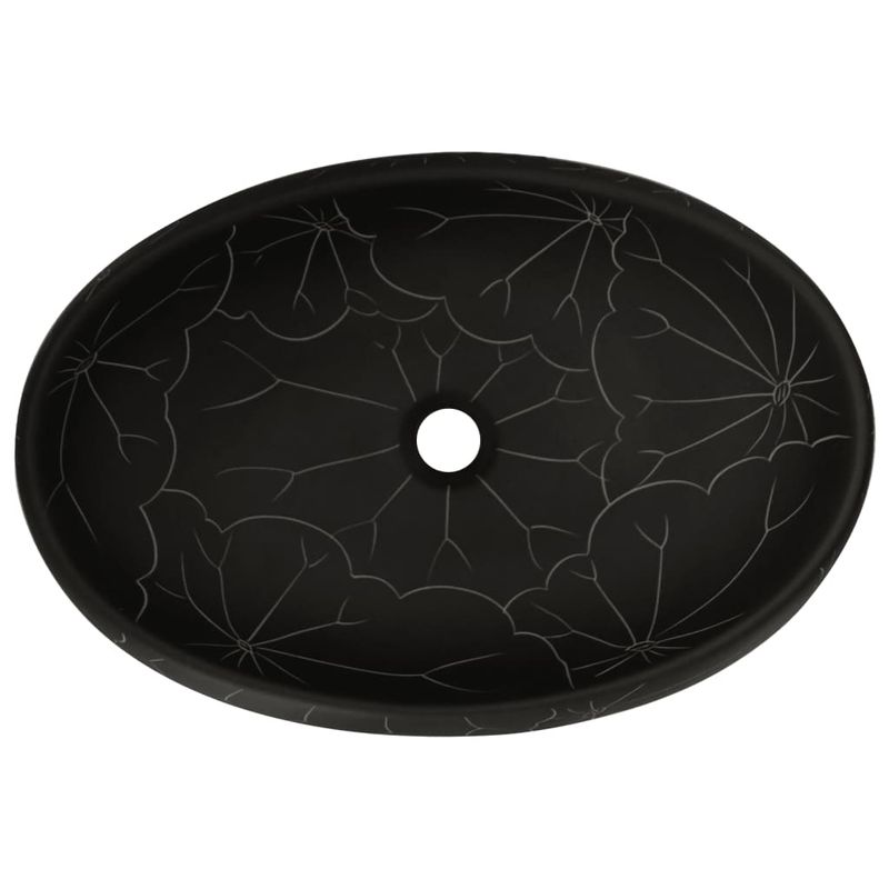 Casa si Gradina - Sanitare - Lavoar baie si accesorii - Lavoare si piedestale - Lavoar de blat, negru, 59x40x15 cm, ceramica, oval - Infinity.ro
