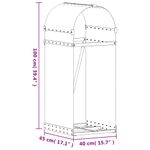 Casa si Gradina - Termice - Sobe, Seminee si accesorii - Accesorii seminee si sobe - Suport de busteni, gri deschis, 40x45x100 cm, otel galvanizat - Infinity.ro