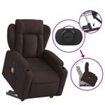 Ingrijire personala si Cosmetice - Sanatate si wellness - Articole wellness - Fotolii de masaj - Fotoliu electric masaj rabatabil cu ridicare maro inchis textil - Infinity.ro