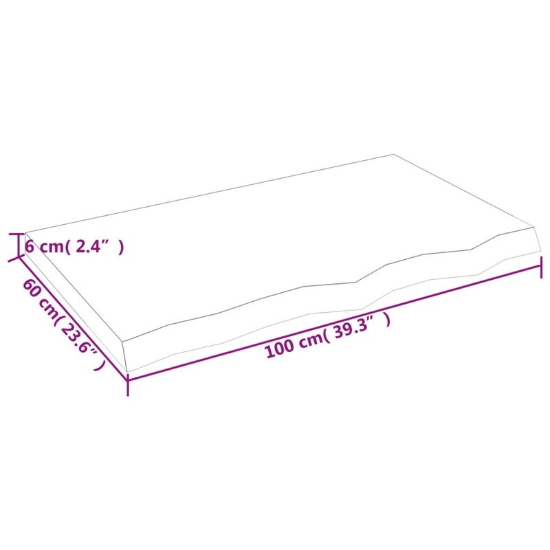 Casa si Gradina - Mobilier - Feronerie si accesorii mobila - Blat de masa maro 100x60x(2-6) cm, lemn masiv stejar tratat, maro deschis - Infinity.ro