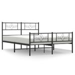 Casa si Gradina - Mobilier - Paturi si accesorii - Paturi - Cadru pat metalic cu tablie de cap/picioare, negru, 140x190 cm - Infinity.ro