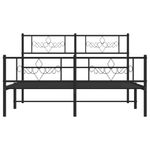 Casa si Gradina - Mobilier - Paturi si accesorii - Paturi - Cadru pat metalic cu tablie de cap/picioare, negru, 140x190 cm - Infinity.ro
