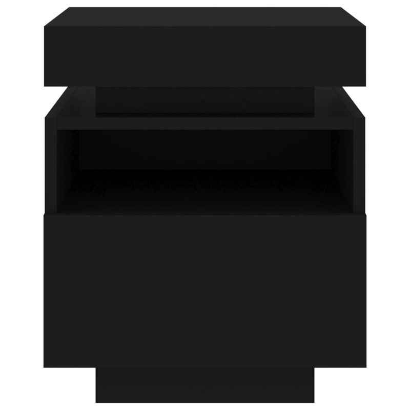 Casa si Gradina - Mobilier - Comode si corpuri - Noptiere - Noptiera cu lumini LED, negru, 40x39x48,5 cm - Infinity.ro