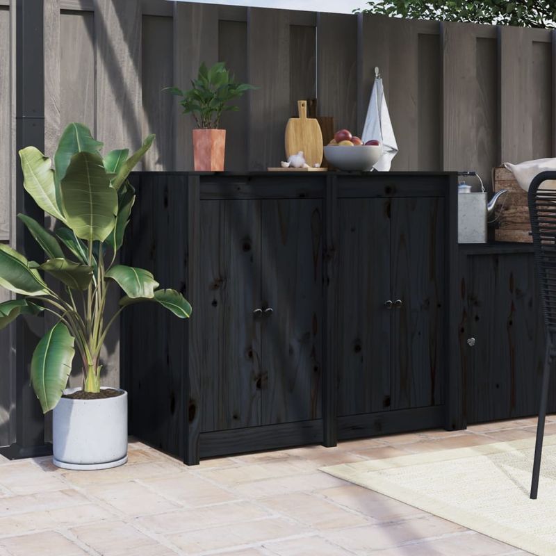 Casa si Gradina - Mobilier - Dulapuri si sifoniere - Dulapuri - Usi de bucatarie de exterior 2 buc., negru, 50x9x82 cm - Infinity.ro