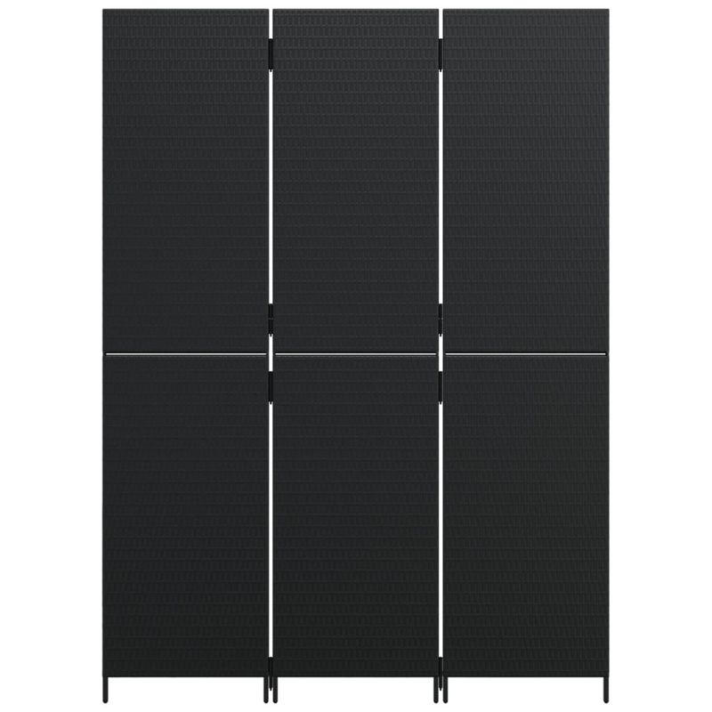 Casa si Gradina - Decoratiuni - Pereti despartitori si paravane - Separator de camera cu 3 panouri, negru, poliratan, model țesătură plină, mărime 147x200 cm - Infinity.ro