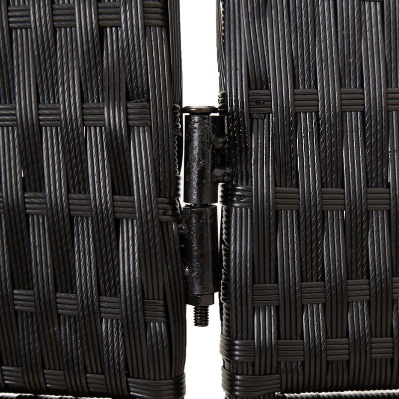 Casa si Gradina - Decoratiuni - Pereti despartitori si paravane - Separator de camera cu 3 panouri, negru, poliratan, model țesătură plină, mărime 147x200 cm - Infinity.ro