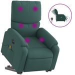 Ingrijire personala si Cosmetice - Sanatate si wellness - Articole wellness - Fotolii de masaj - Fotoliu electric masaj rabatabil / ridicare verde inchis textil - Infinity.ro