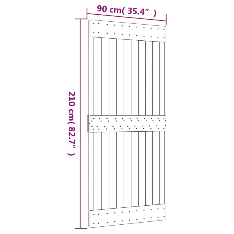 Casa si Gradina/Constructii/Usi interior, exterior si garaj/Usi interior - Usa glisanta cu set feronerie, 90x210 cm, lemn masiv de pin - Infinity.ro