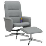 Ingrijire personala si Cosmetice - Sanatate si wellness - Articole wellness - Fotolii de masaj - Fotoliu de masaj rabatabil cu taburet, gri deschis, textil - Infinity.ro